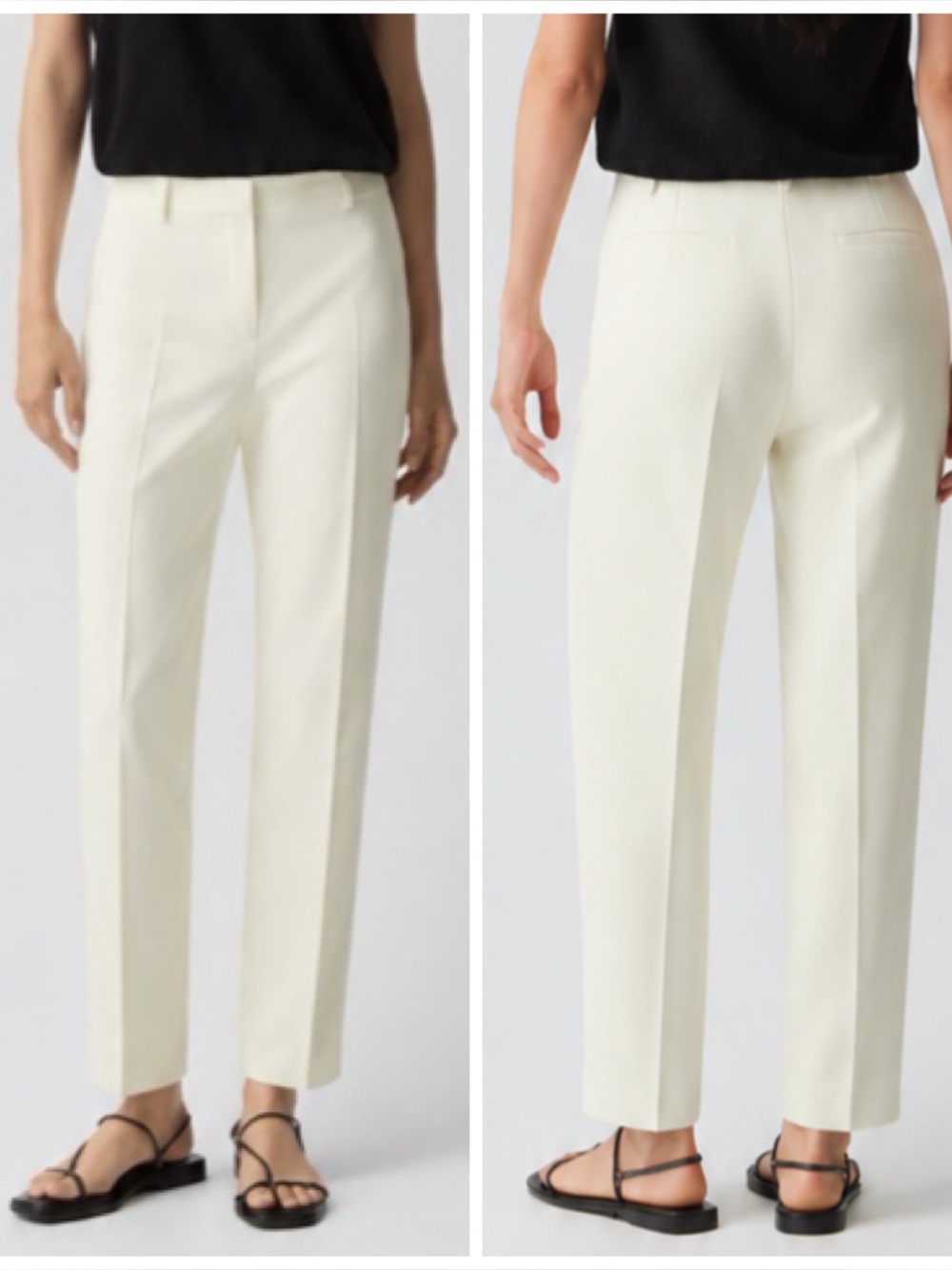 Theory Treeca 4 Trouser Pants in Admiral Crepe Cream